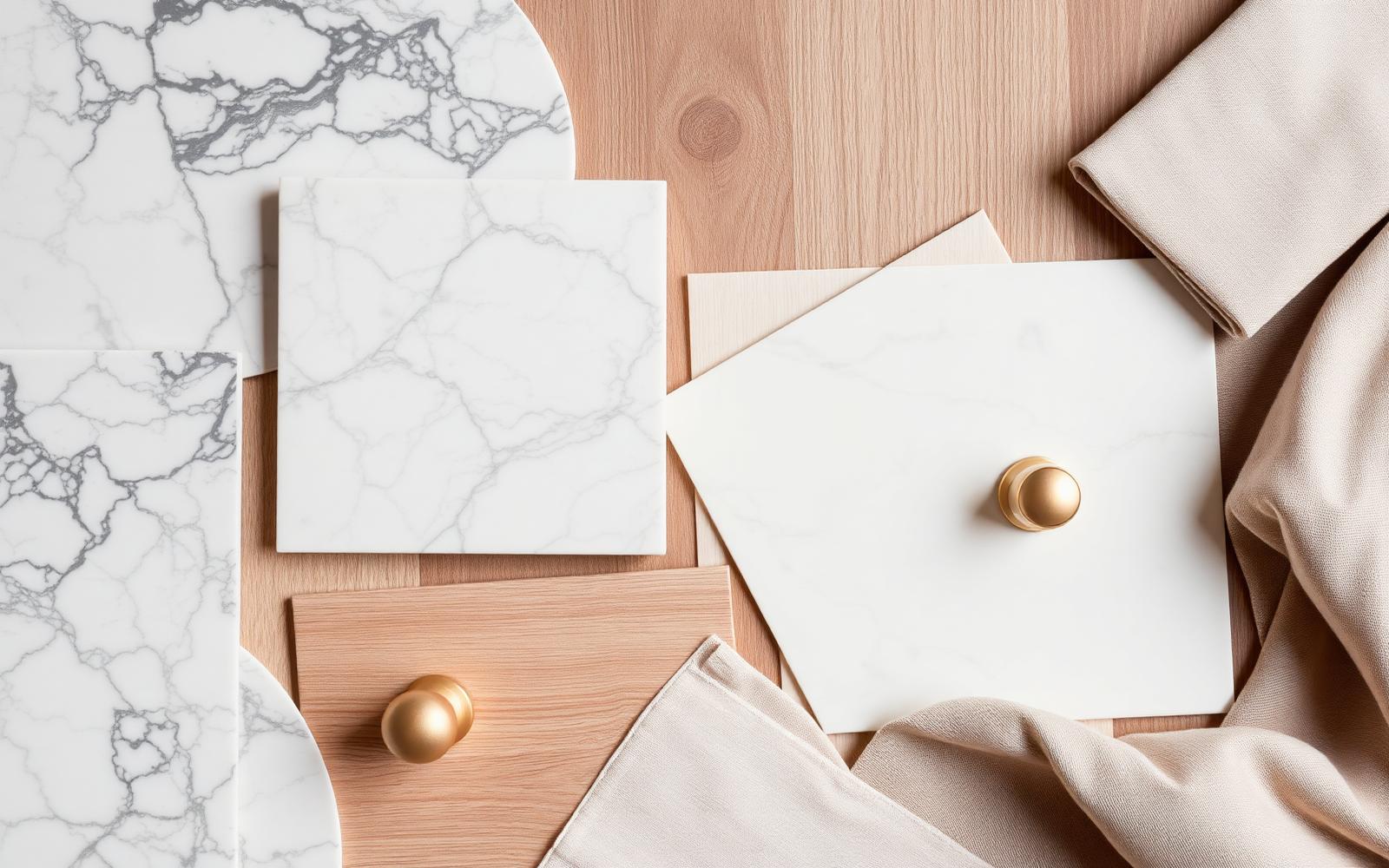 Curated material palette flatlay